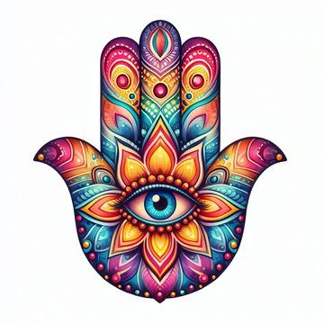 hamsa hand on white