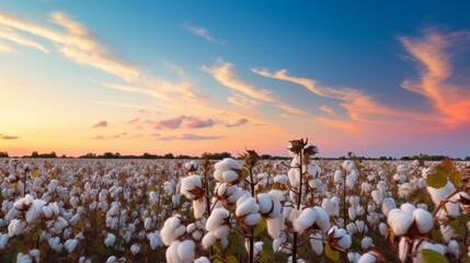 Cotton crop at peak growth in a summer landscape