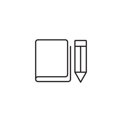 copybook icon vector with pencil 