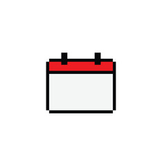 Pixel art calendar icon vector 8 bit company logo template