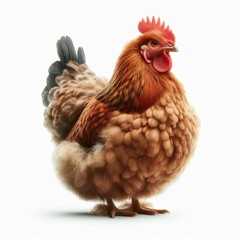 Image of isolated chicken against pure white background, ideal for presentations
