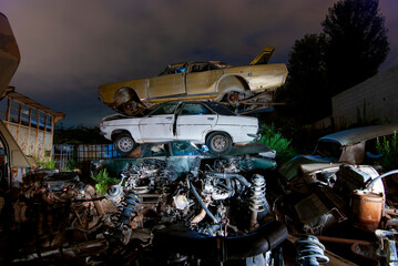 Cars abandoned in srapyard overnight	