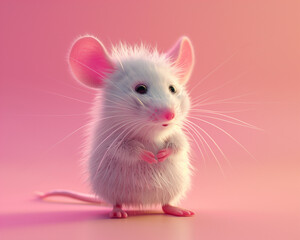A cute furry mouse avatar on a pastel background