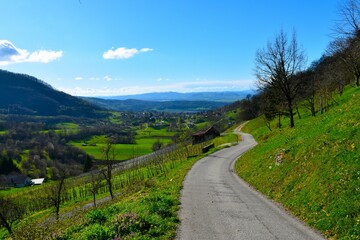 Oštrc village bellow Gorjanci in Dolenjska, Slovenia