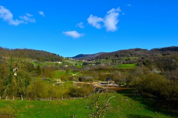 Rural landscape bellow Črneča vas village bellow Gorjanci in Dolenjska, Slovenia