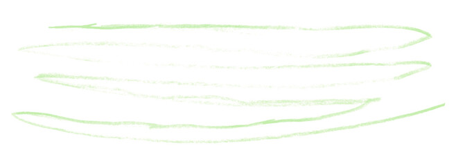 green pencil strokes isolated on transparent background