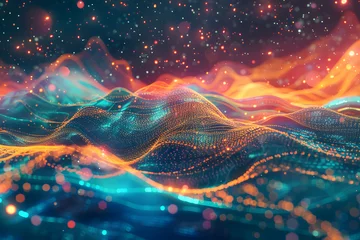 Deurstickers fractal realms © Flop