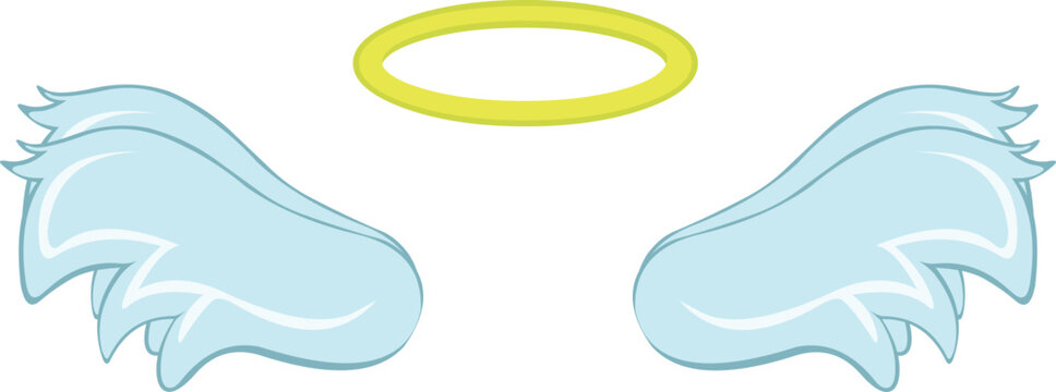 vector illustration halo and wings of an angel