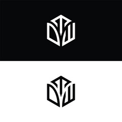 Initial letter TDW hexagon logo design, flourish, develop, natural, luxury, simple, finance logo, real estate.