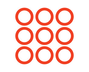 Circle Shape Outline Collection Symbol Orange Element Vector Graphic Design Illustration