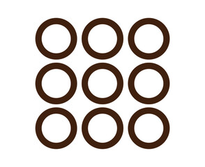 Circle Shape Outline Collection Symbol Brown Element Vector Graphic Design Illustration