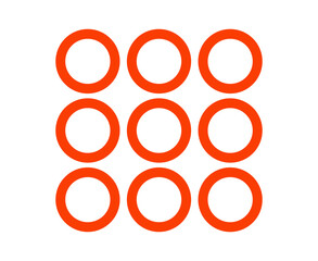 Circle Shape Outline Collection Symbol Orange Element Vector Graphic Design Illustration