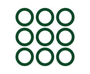 Circle Shape Outline Collection Symbol Green Element Vector Graphic Design Illustration