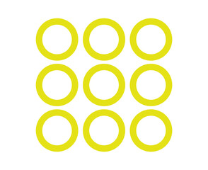 Circle Shape Outline Collection Symbol Yellow Element Vector Graphic Design Illustration
