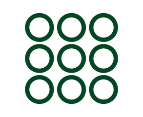 Circle Shape Outline Collection Symbol Green Element Vector Graphic Design Illustration