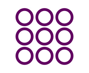 Circle Shape Outline Collection Symbol Purple Element Vector Graphic Design Illustration