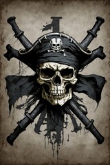 Fototapeta premium pirate skull and crossbones