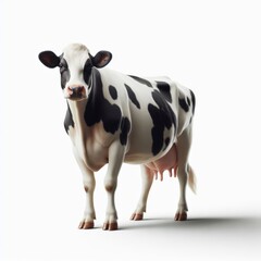 Image of isolated cow against pure white background, ideal for presentations
