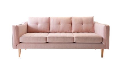 Pink sofa isolated on transparent background