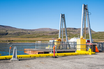 The ferry ramp of port of Brjanslaekur in Breidafjordur in west Iceland