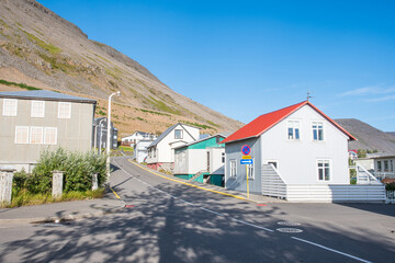 Town of Patreksfjordur in west Iceland