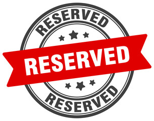 Fototapeta premium reserved stamp. reserved label on transparent background. round sign