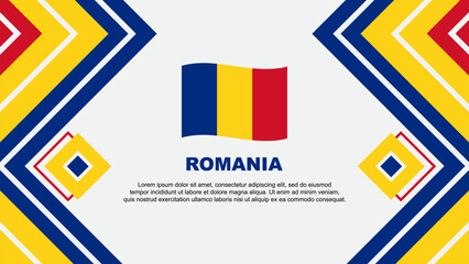 Romania Flag Abstract Background Design Template. Romania Independence Day Banner Wallpaper Vector Illustration. Romania Design