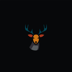 Original vector illustration. A deer icon with big horns.