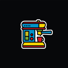 Original vector illustration. The contour icon of the coffee machine.