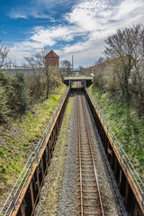 Railroad track in Esbjerg, Denmark