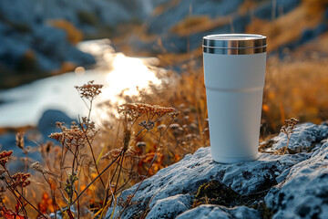 Tranquil Tumbler Among Wildflowers
