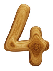 Wooden number 4 for math, education and business concept