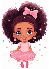 Vector cartoon girl character
