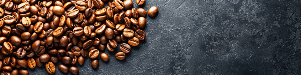 Coffee beans: Aromatic delight, deep flavor, the heart of morning rituals, awakening senses anew. - obrazy, fototapety, plakaty