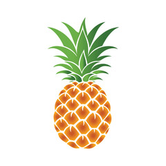 Pineapple natural food color icon. Freshness sweet art vector design.