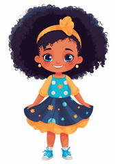 Vector cartoon girl character