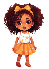Vector cartoon girl character