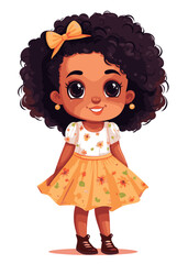 Vector cartoon girl character