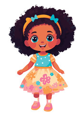 Vector cartoon girl character