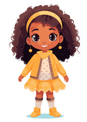 Vector cartoon girl character