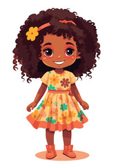 Vector cartoon girl character