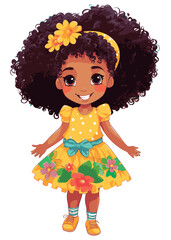 Vector cartoon girl character