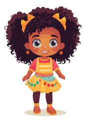 Vector cartoon girl character
