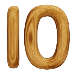 Wooden number 10 for math, education and business concept