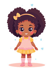 Vector cartoon girl character