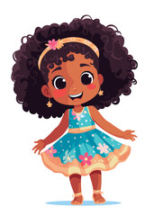 Vector cartoon girl character