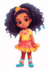 Vector cartoon girl character