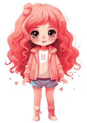 Vector cartoon girl character