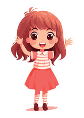 Vector cartoon girl character