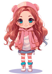 Vector cartoon girl character